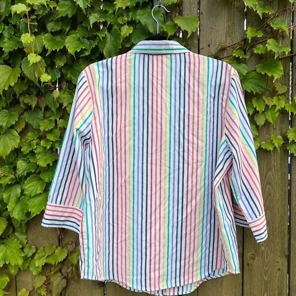 Rainbow button down with 3/4 sleeves - Picture 2 of 3